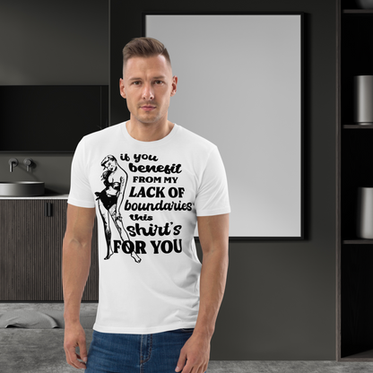 Unisex Sarkastické Vintage 'Boundaries' Tričko z Bio Bavlny ve Veganském, Fair Trade a Slow Fashion Režimu – Pro ty, kdo se Učí Říkat Ne 🙂‍↔️⎜Caccao