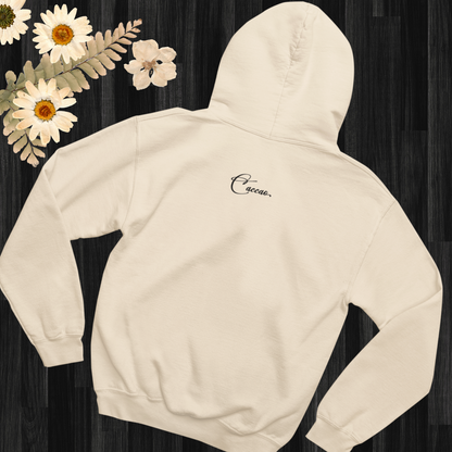 Unisex Sustainable 'Overthinking &amp; Daydreaming' Funny Organic Cotton Cat Hoodie in Certified Renewable Quality⎜Caccao