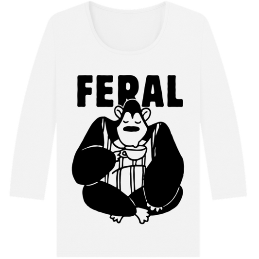 White Printed Long Sleeve T Shirt