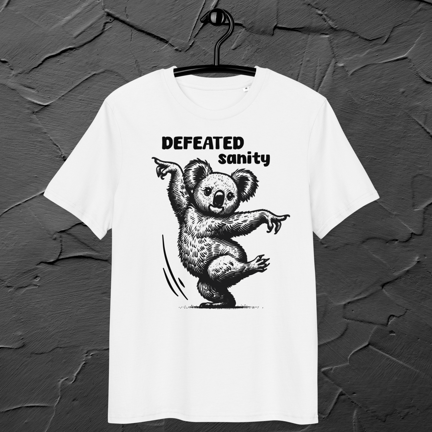 Unisex Organic Cotton "Defeated Sanity" T-Shirt in Premium Certified Quality⎜Caccao
