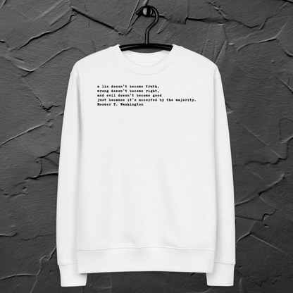 Unisex Prémiová Minimalistická Quote Mikina bez Kapuce - Hlubokomyslná, Pravdivá a Inspirativní │ Caccao