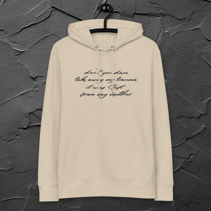 Unisex 'Hidden Bold Message in Elegant Coat' Eco Premium Hoodie - Quality, Elegance and Rebellion⎜Caccao