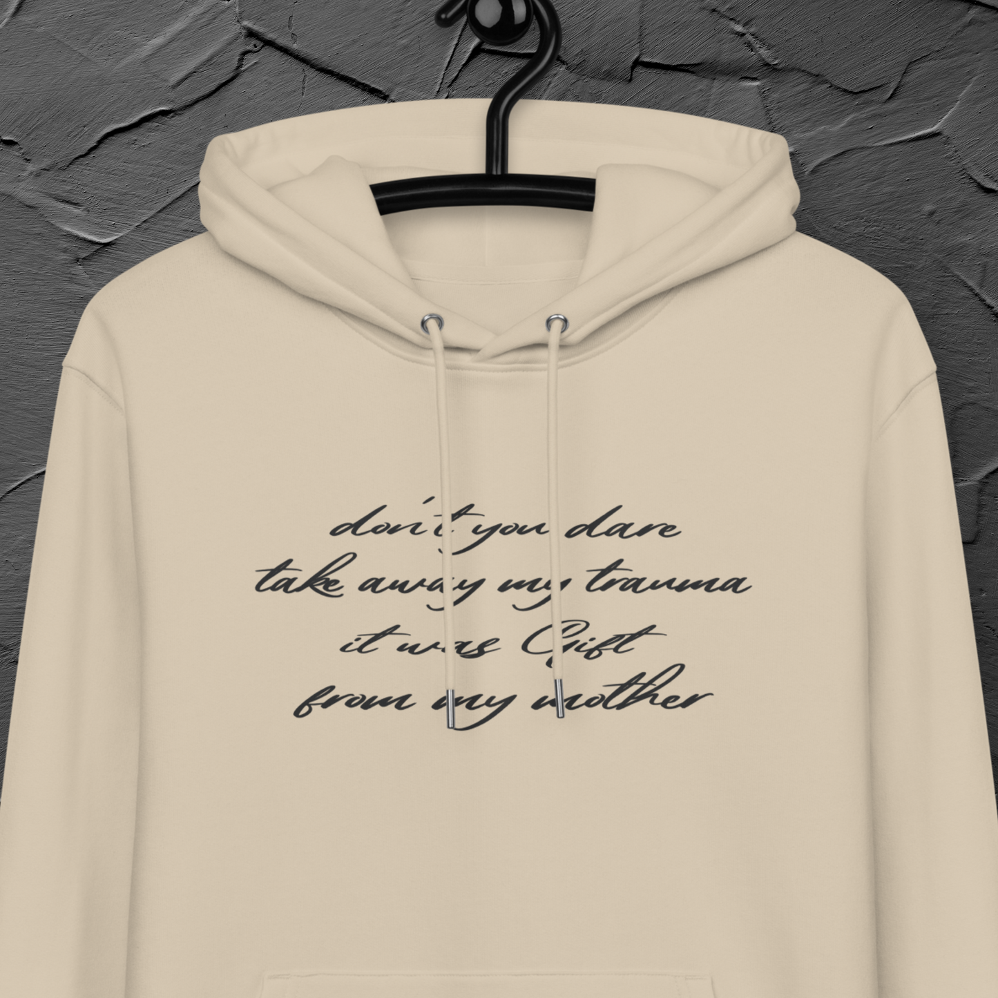 Unisex 'Hidden Bold Message in Elegant Coat' Eco Premium Hoodie - Quality, Elegance and Rebellion⎜Caccao
