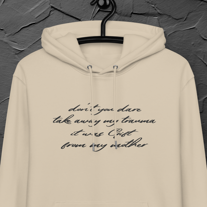 Unisex 'Hidden Bold Message in Elegant Coat' Eco Premium Hoodie - Quality, Elegance and Rebellion⎜Caccao