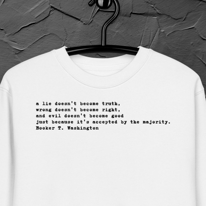 Unisex Prémiová Minimalistická Quote Mikina bez Kapuce - Hlubokomyslná, Pravdivá a Inspirativní │ Caccao