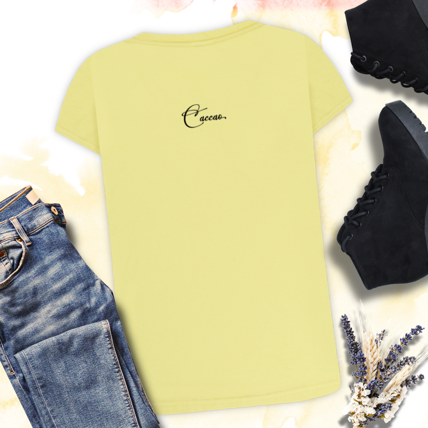 Funny Women's "Sad, but the Bum" Body T-Shirt with a Beautiful Neckline and a Sad Cat in Top Quality │ Caccao