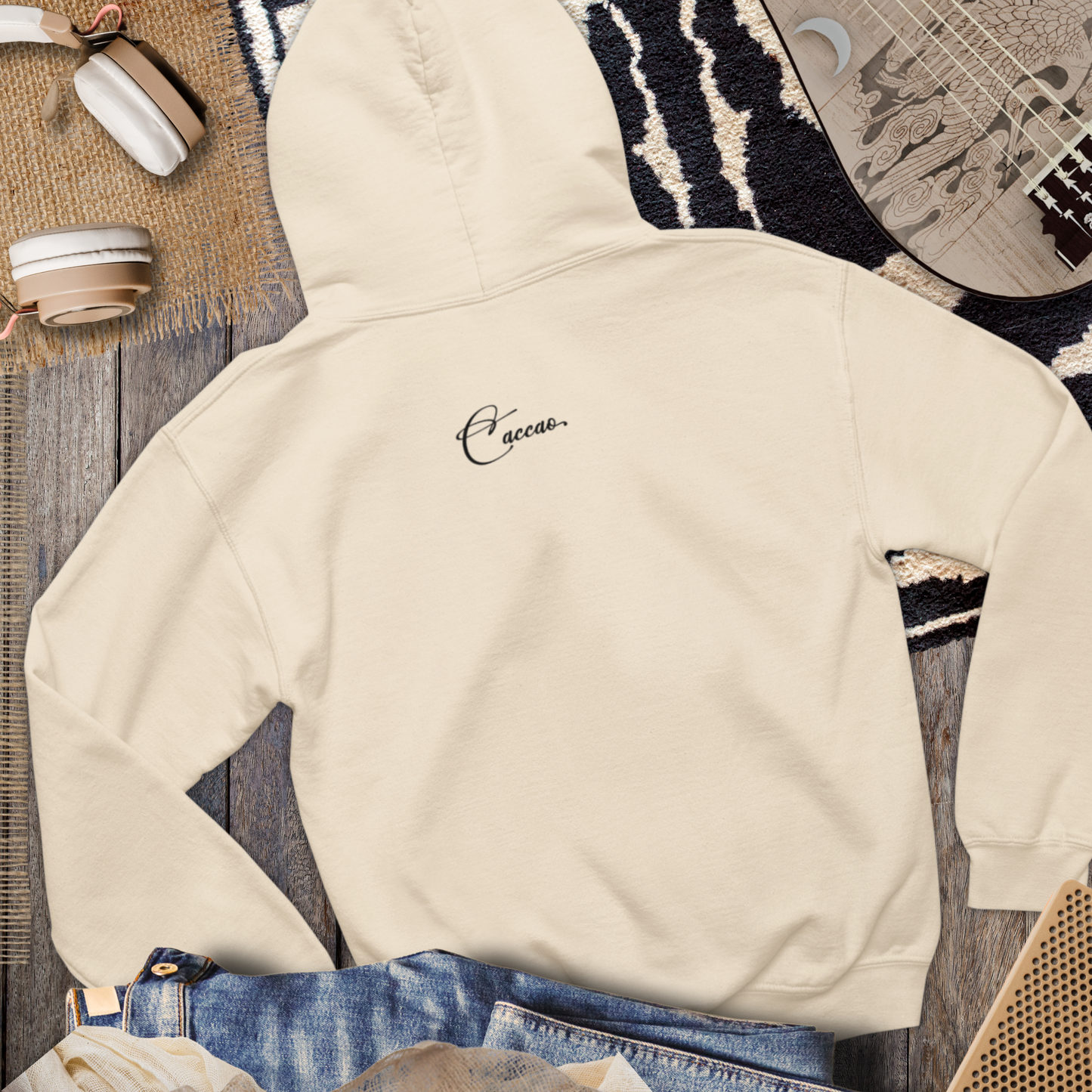 Unisex Sustainable 'Log Off' Spiritually Funny Organic Cotton Hoodie in Renewable Quality⎜Caccao