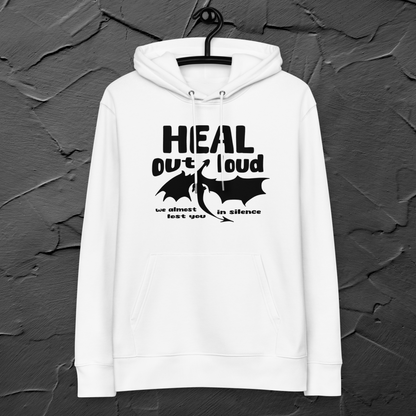 Uni Eko Bio Uni Eko "Heal Out Loud" Healing Hoodie in Premium Certified Quality - Dragon Therapy⎜Caccao