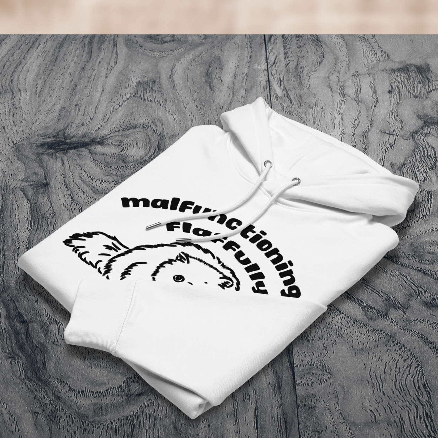 Unisex Oversize Vegan "Flaffully" Organic Cotton Sweatshirt with Funny Persian Cat Motif and Sustainable Message⎜Caccao
