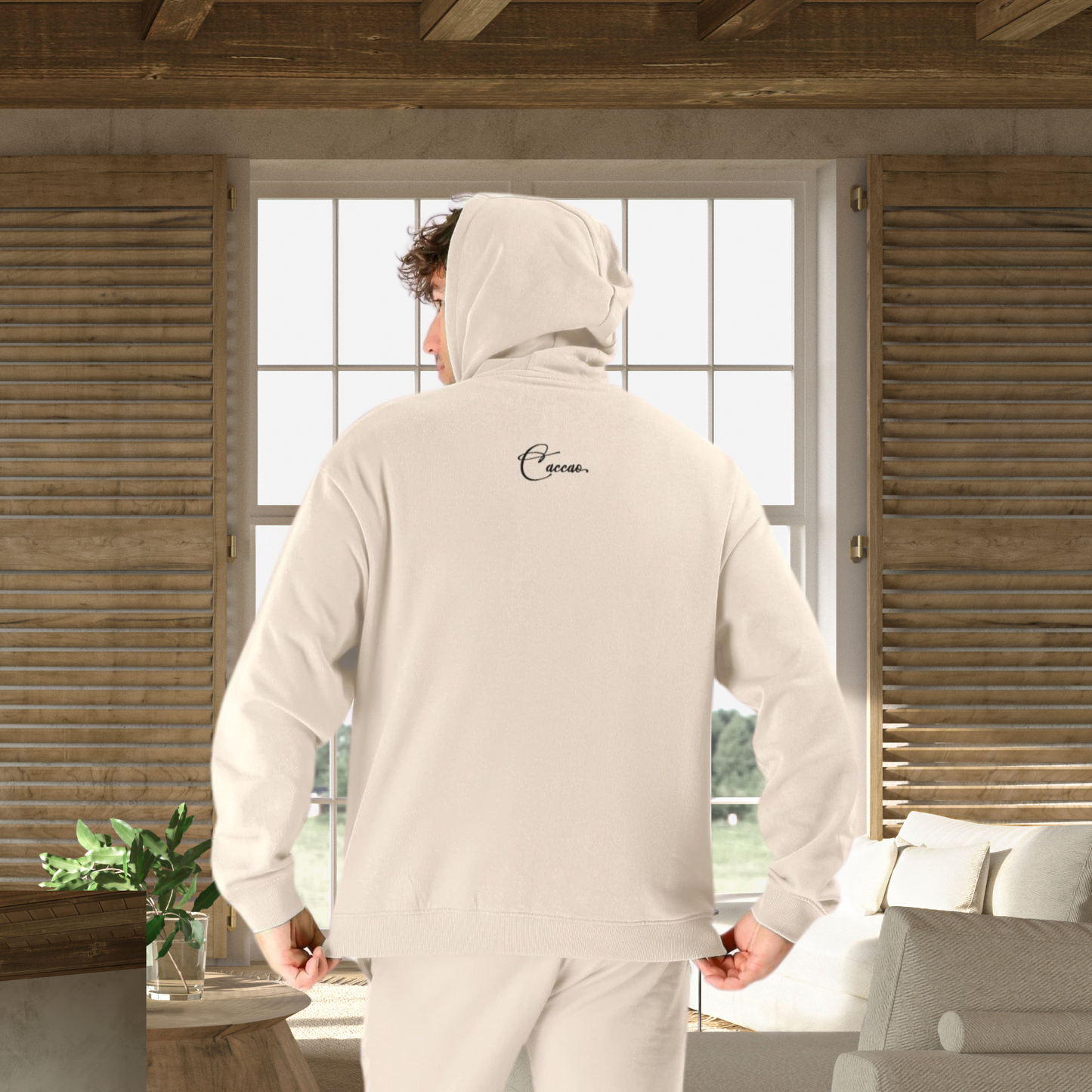 Unisex Organic "Dark Humor is my Therapy of Choice" Organic Cotton Hoodie with Modern Cut in Certified Quality⎜Caccao