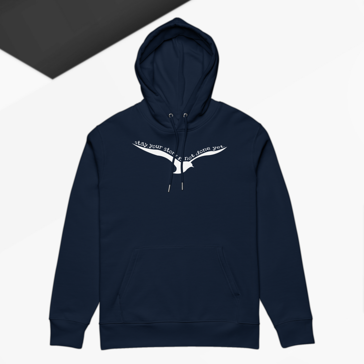 The Power to Keep Going: Motivational "Stay." Premium Eco Hoodie Made of Organic Cotton │ Caccao