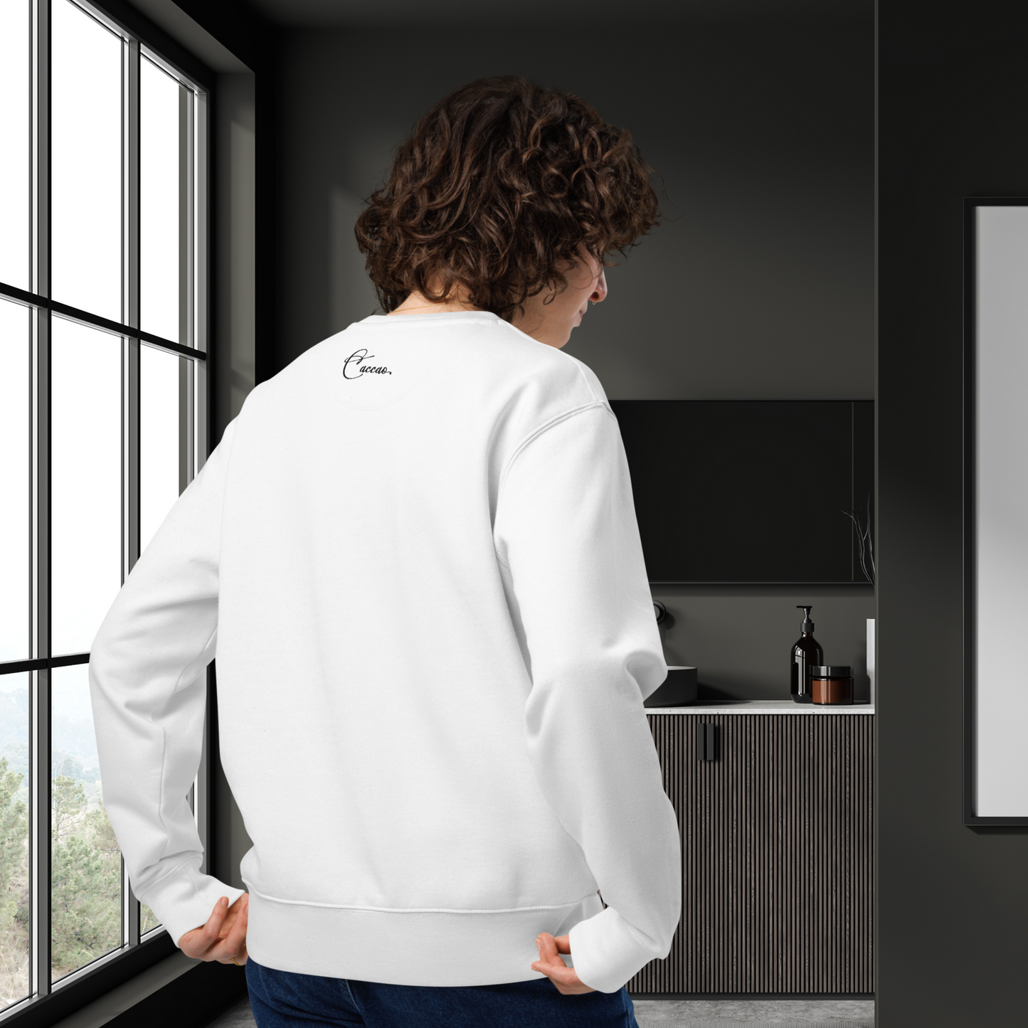 Organic Vegan Sweatshirt with Humor about Anxiety and Self-Awareness