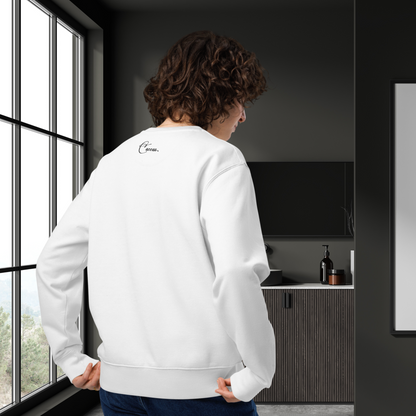 Organic Vegan Sweatshirt with Humor about Anxiety and Self-Awareness