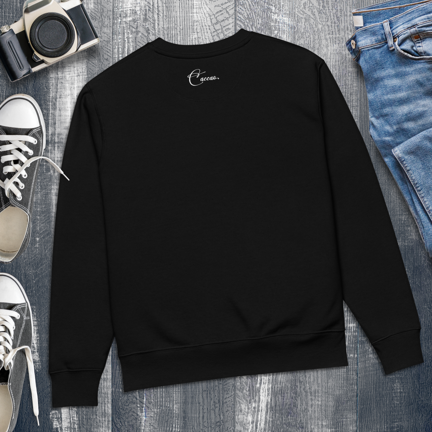 Unisex Vegan Certified Sweatshirt "Dark Humor on Childhood Trauma" from Organic Cotton │ Cacao