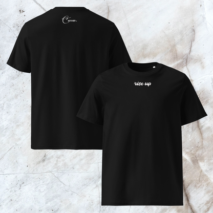 Minimalist Unisex "Rise Up" Organic Cotton T-Shirt: The Power of Simplicity and Courage │ Caccao