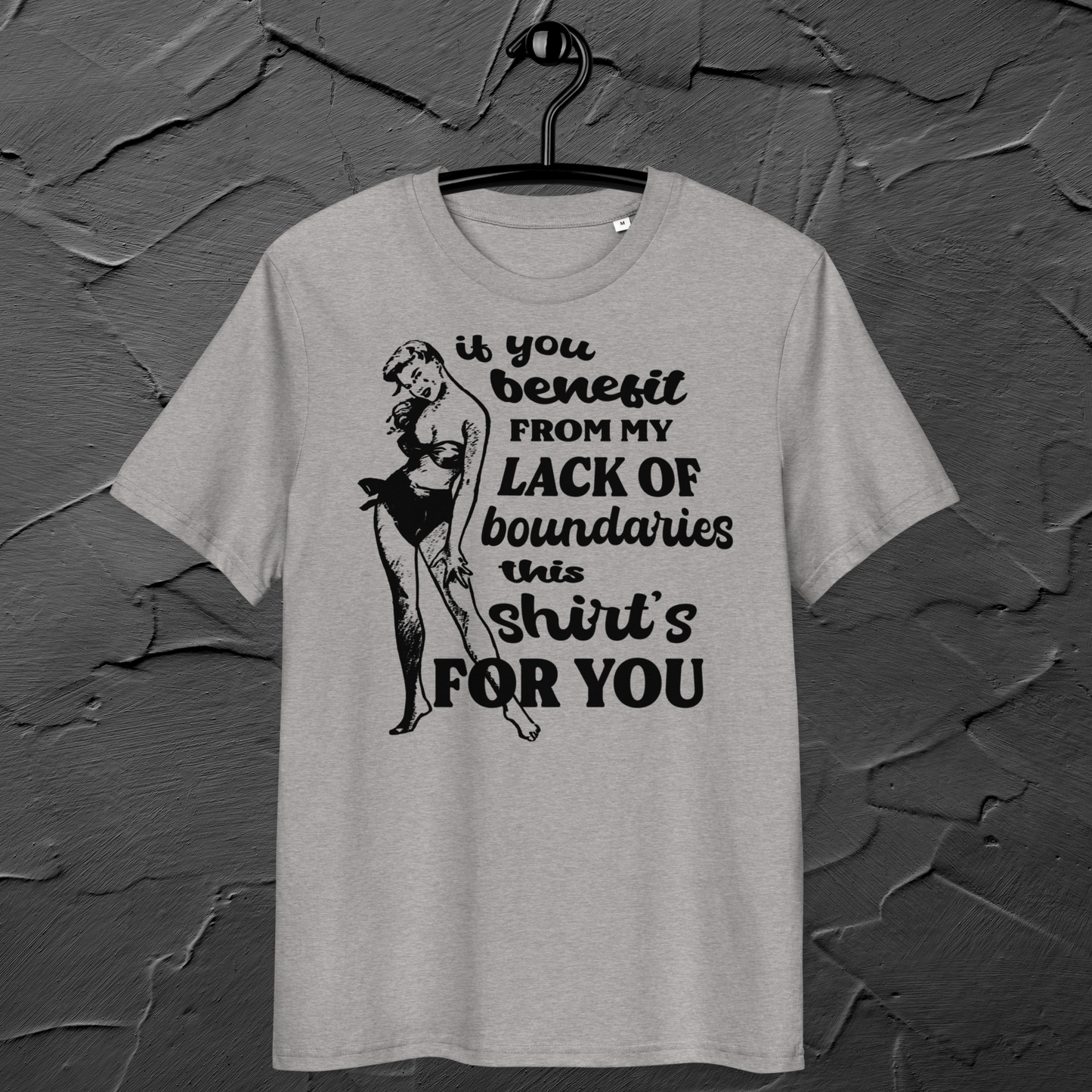 Unisex Sarkastické Vintage 'Boundaries' Tričko z Bio Bavlny ve Veganském, Fair Trade a Slow Fashion Režimu – Pro ty, kdo se Učí Říkat Ne 🙂‍↔️⎜Caccao