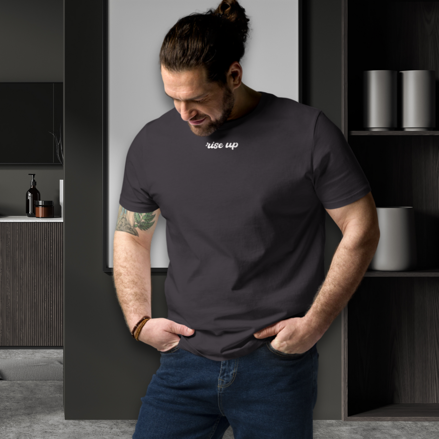 Minimalist Unisex "Rise Up" Organic Cotton T-Shirt: The Power of Simplicity and Courage │ Caccao