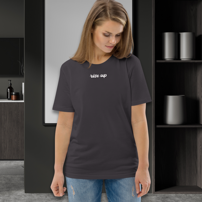 Minimalist Unisex "Rise Up" Organic Cotton T-Shirt: The Power of Simplicity and Courage │ Caccao