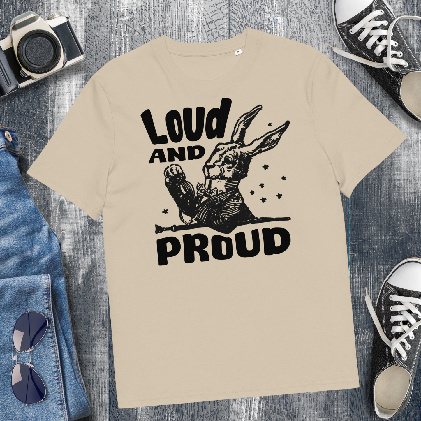 Uni Eko "Loud 'n Proud" Proud Organic Cotton T-Shirt in Certified Fair Trade, Slow Fashion, Organic and Vegan Regime │ Cacao