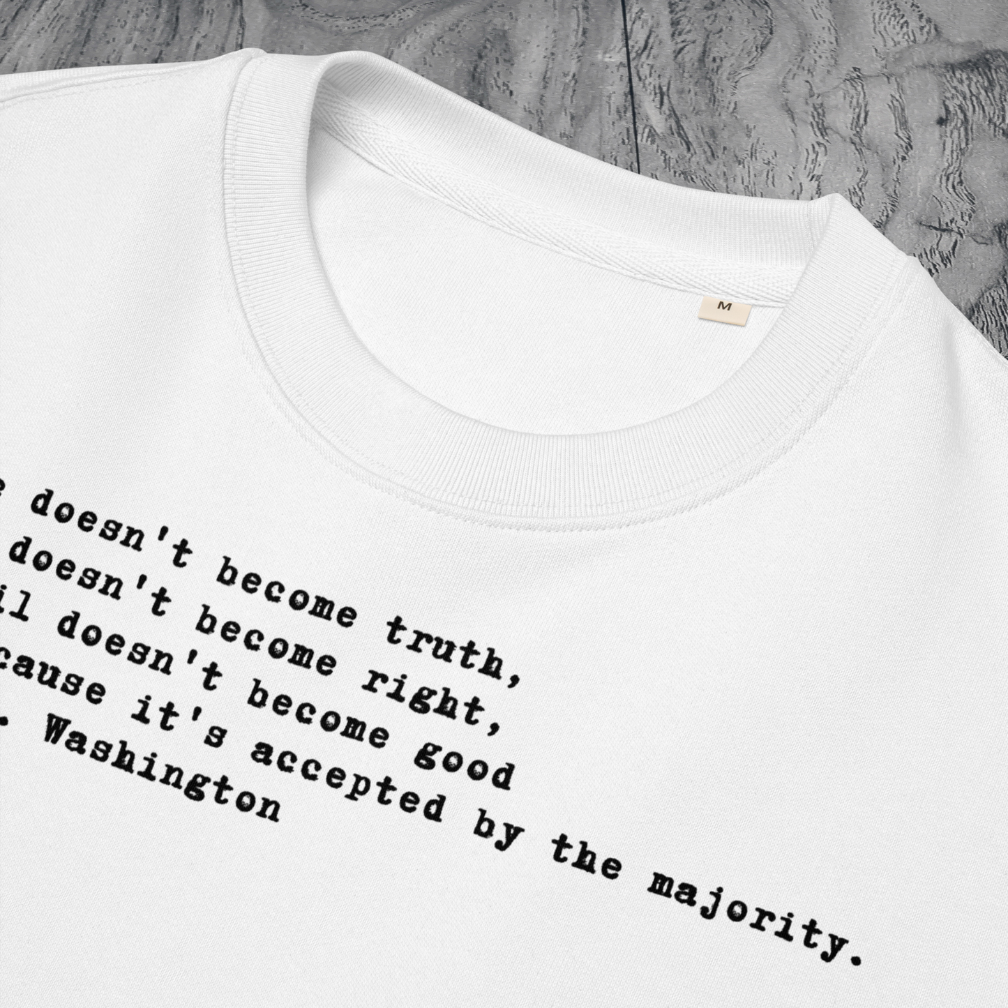 Unisex Prémiová Minimalistická Quote Mikina bez Kapuce - Hlubokomyslná, Pravdivá a Inspirativní │ Caccao
