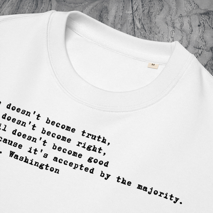 Unisex Prémiová Minimalistická Quote Mikina bez Kapuce - Hlubokomyslná, Pravdivá a Inspirativní │ Caccao