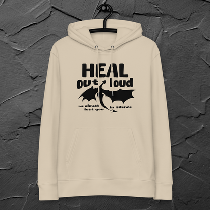 Uni Eko Bio Uni Eko "Heal Out Loud" Healing Hoodie in Premium Certified Quality - Dragon Therapy⎜Caccao