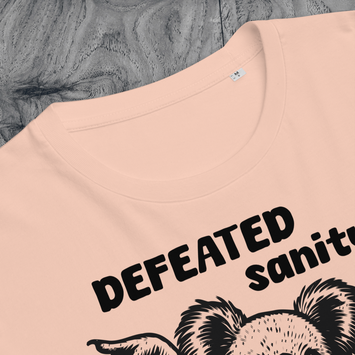 Unisex Organic Cotton "Defeated Sanity" T-Shirt in Premium Certified Quality⎜Caccao