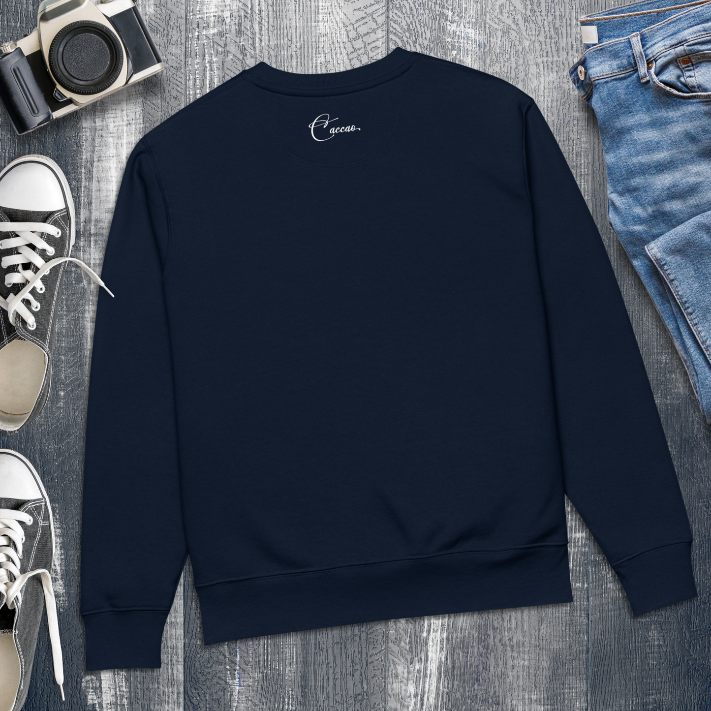 Unisex Vegan Certified Sweatshirt "Dark Humor on Childhood Trauma" from Organic Cotton │ Cacao