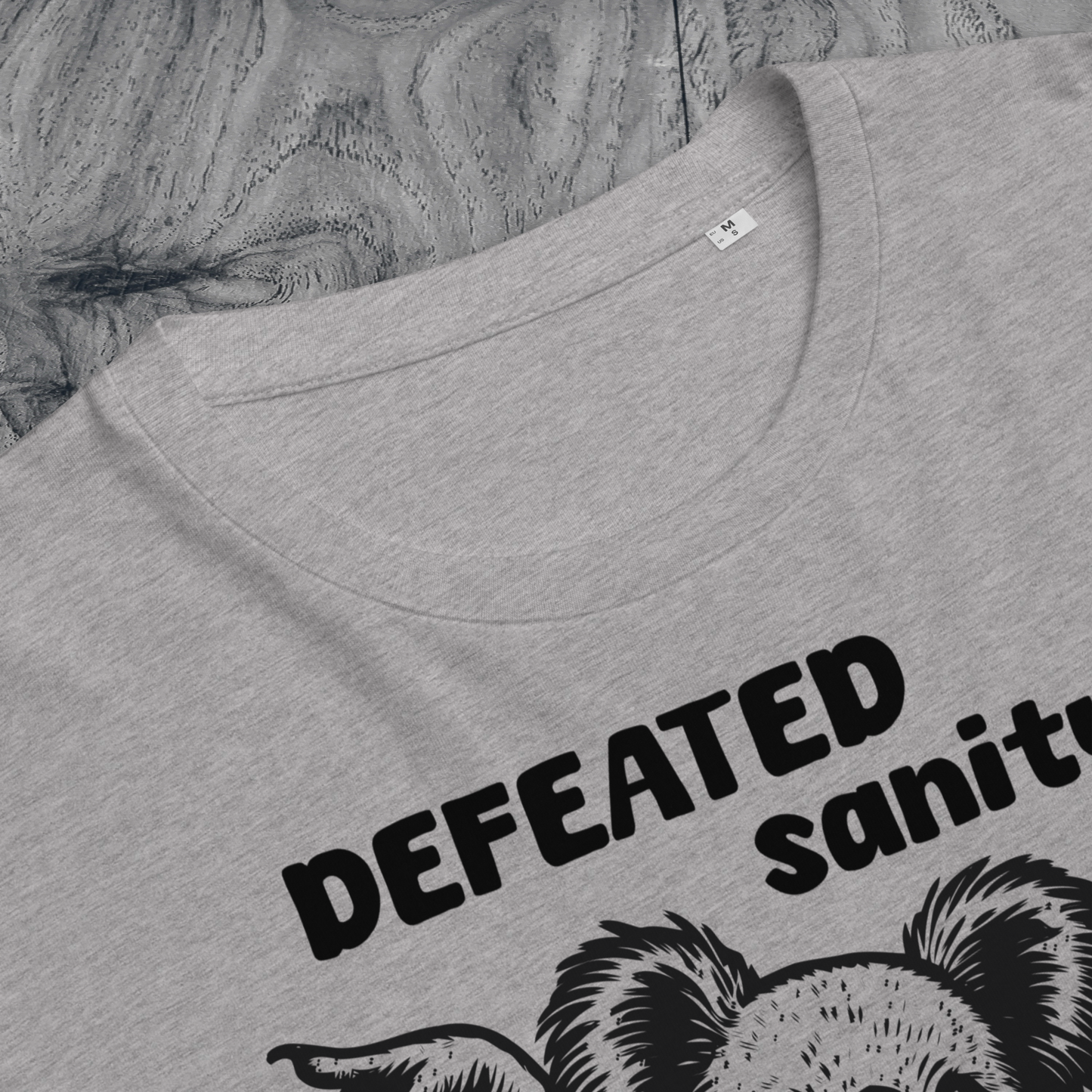 Unisex Organic Cotton "Defeated Sanity" T-Shirt in Premium Certified Quality⎜Caccao