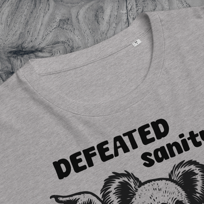 Unisex Organic Cotton "Defeated Sanity" T-Shirt in Premium Certified Quality⎜Caccao