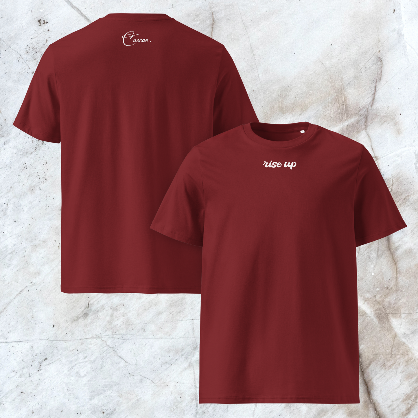 Minimalist Unisex "Rise Up" Organic Cotton T-Shirt: The Power of Simplicity and Courage │ Caccao