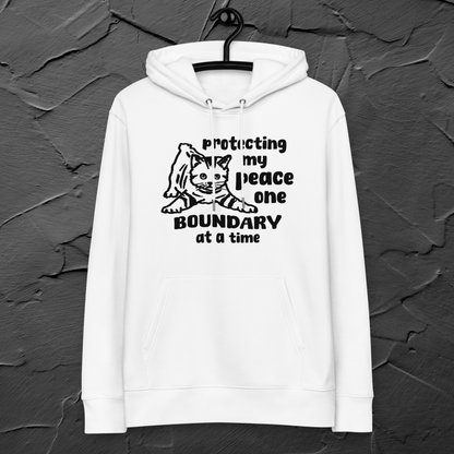 Inner Peace in Style: Mental Hygiene "Boundaries" Hoodie with Cute Kitten Made of Organic Cotton │ Caccao