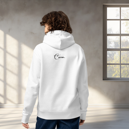Unisex 'Hidden Bold Message in Elegant Coat' Eco Premium Hoodie - Quality, Elegance and Rebellion⎜Caccao