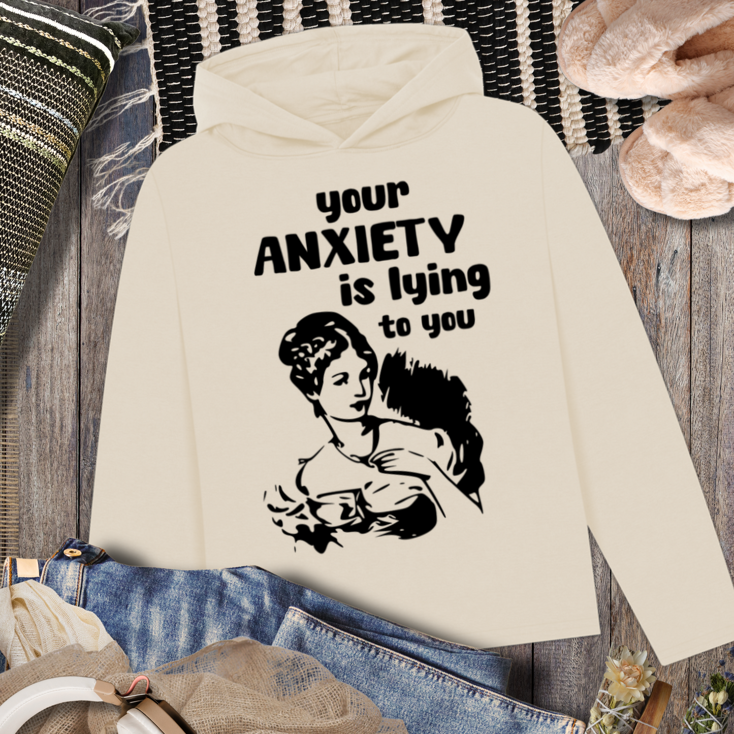 🇬🇧🇨🇿 Organic "Anxiety" Hoodie in a Loose &amp; Modern Fit and Premium Fair Trade Quality │ Caccao