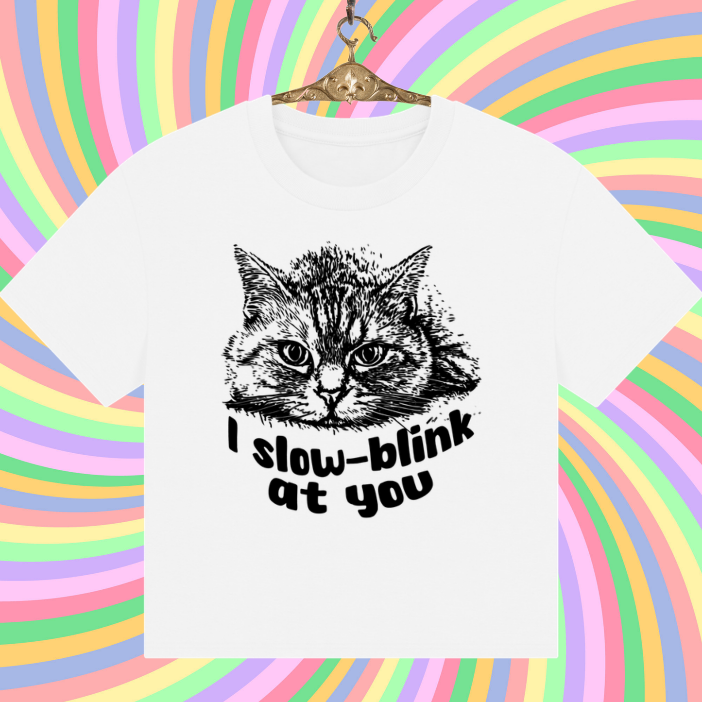 🇬🇧🇨🇿 Women's Boxy "I slow blink at you" T-shirt in Fair Trade, Circular &amp; Slow Fashion Mode - Shipped from UK │ Caccao