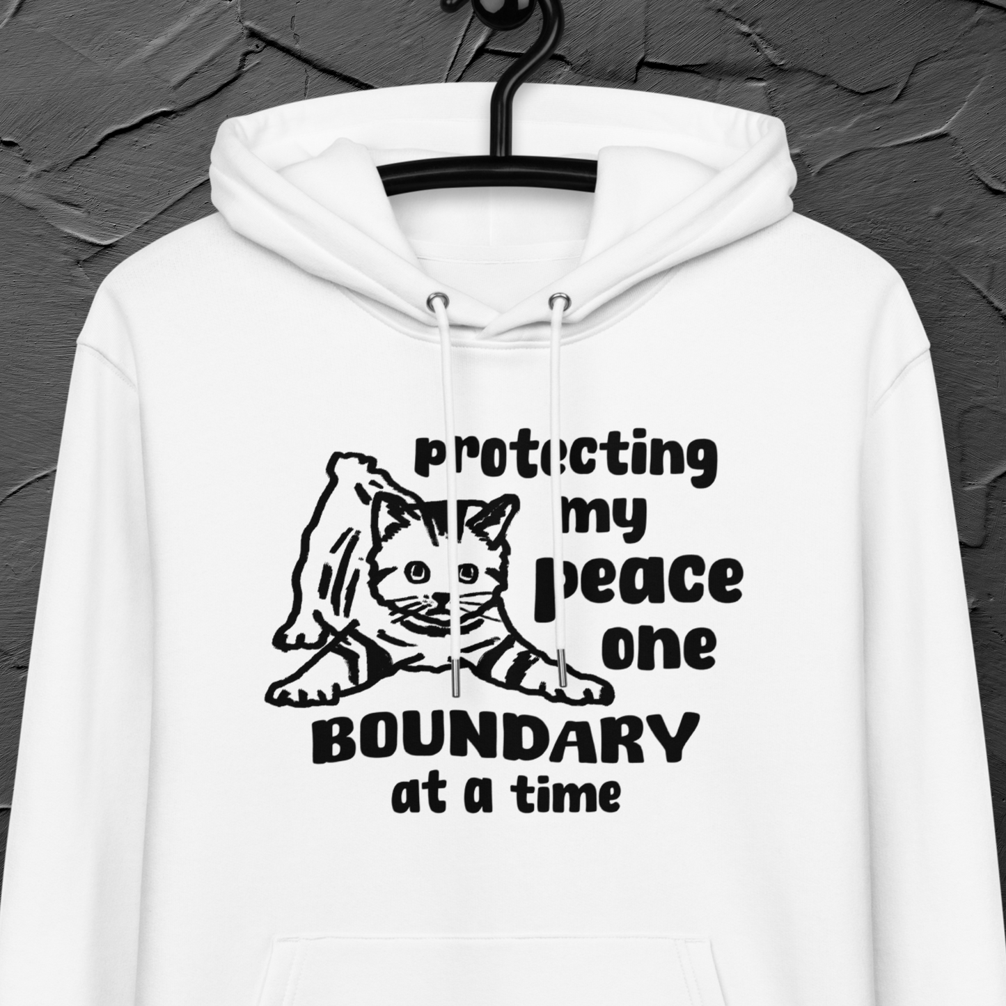 Inner Peace in Style: Mental Hygiene "Boundaries" Hoodie with Cute Kitten Made of Organic Cotton │ Caccao