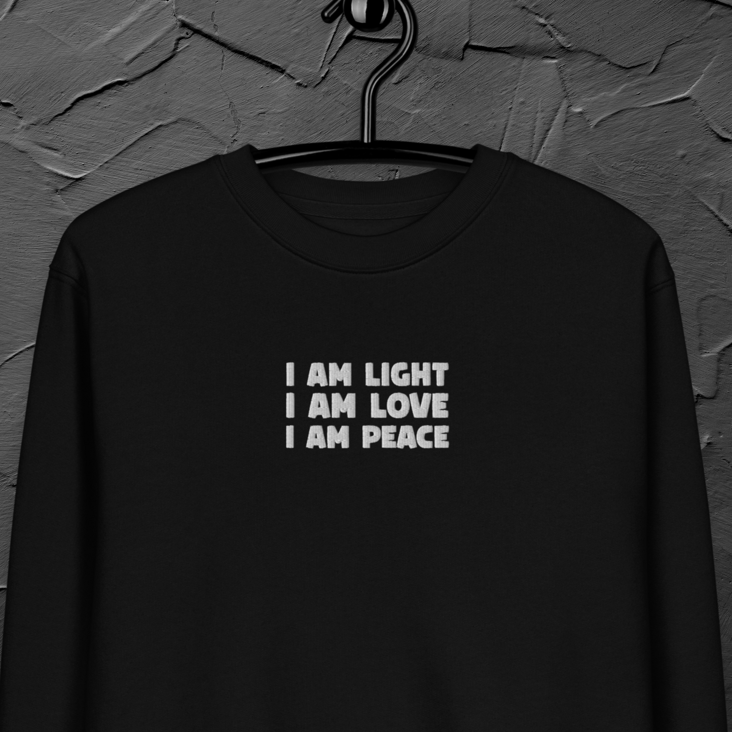 Unisex Eco Manifesto "I am Love, I am Light, I am Peace" Hoodie with Embroidery - Law of Attraction, Organic Cotton &amp; Fair Trade │ Caccao