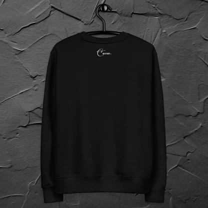 Unisex Vegan Certified Sweatshirt "Dark Humor on Childhood Trauma" from Organic Cotton │ Cacao