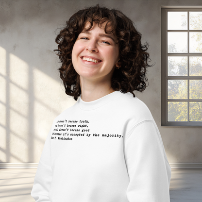 Unisex Prémiová Minimalistická Quote Mikina bez Kapuce - Hlubokomyslná, Pravdivá a Inspirativní │ Caccao