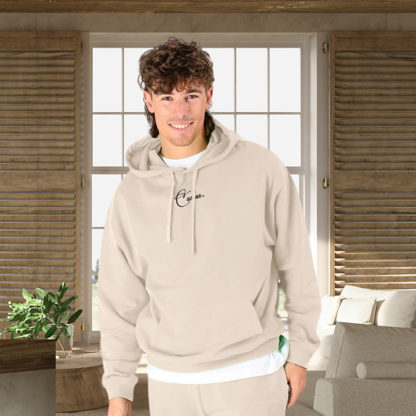Unisex Vegan "Be Kind" Hoodie Made of Organic Cotton in Premium Fair Trade Quality: Kindness Has a Cat Face⎜Caccao