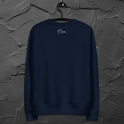 Unisex Vegan Certified Sweatshirt "Dark Humor on Childhood Trauma" from Organic Cotton │ Cacao