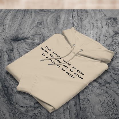 Common Roots, Shared Difference: Poetic 100% Organic Cotton Vegan Hoodie with a Message⎜Caccao