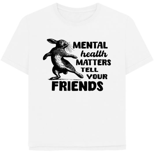 Mental Health Organic Cotton Vegan Fair Trade Eco T-shirt with rolled shoulders -shirt_with_rolled_shoulders
