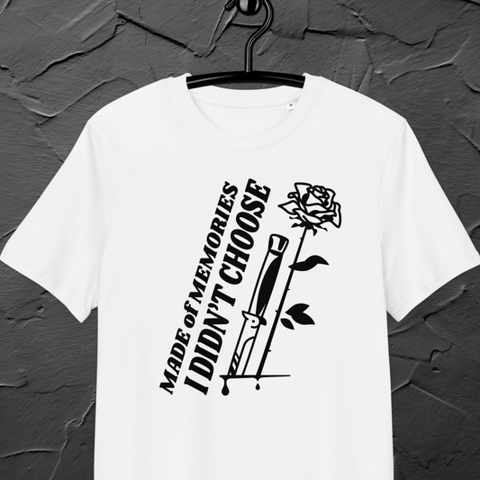 Unisex Organic T-Shirt Made of Organic Cotton with Rose in Dark Poetic Street-Art Style and Premium Fair Trade Quality │ Caccao