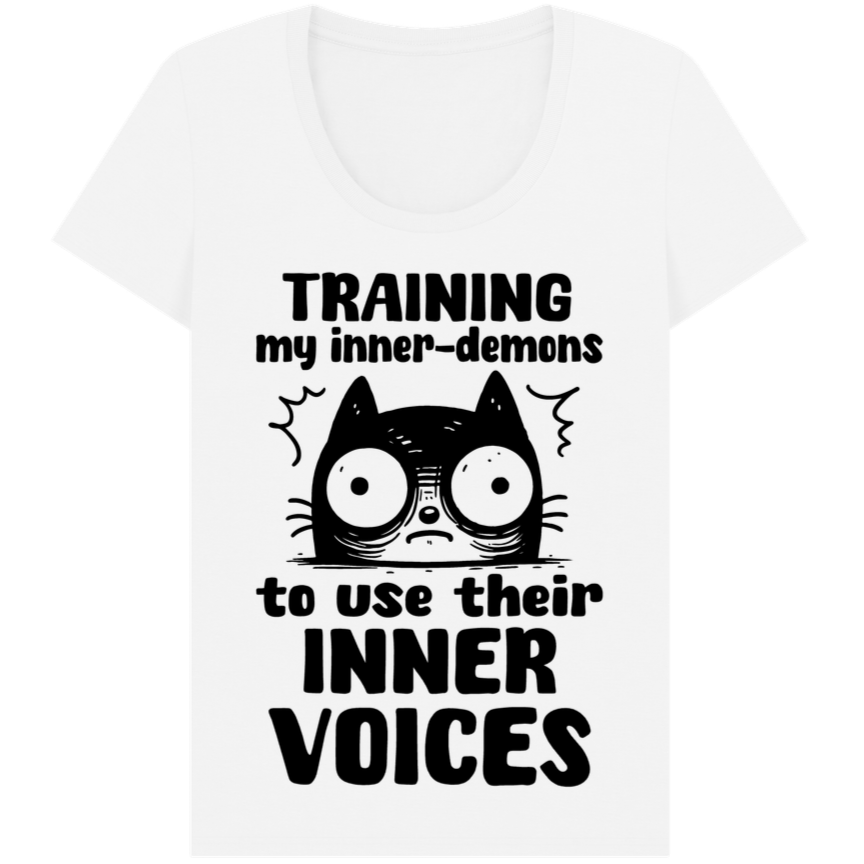 Women's Mental Health Awareness "Training my inner denons..." Elegant 'Bodysuit' T-Shirt in Premium, Certified Quality │ Caccao