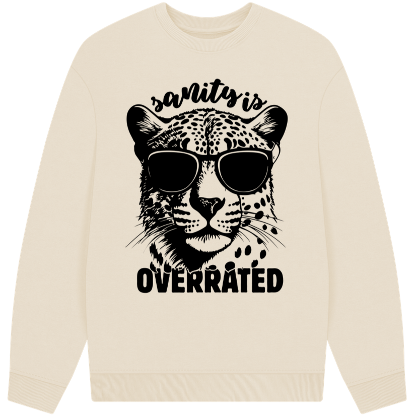 Uni UK+CZ Eko Circular "Sanity is Overrated" Organic Cotton Hoodie in Certified Fair Trade Quality │ Caccao