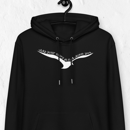 The Power to Keep Going: Motivational "Stay." Premium Eco Hoodie Made of Organic Cotton │ Caccao