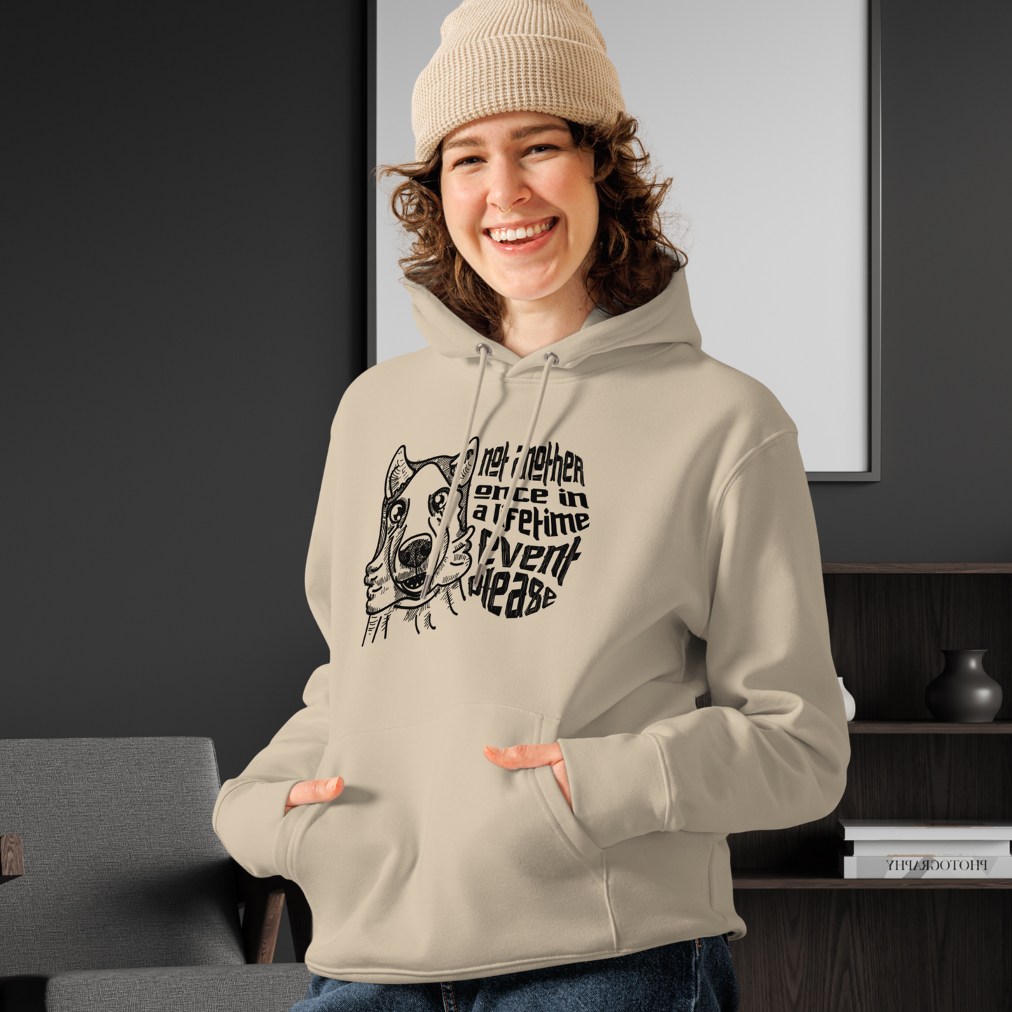 Irony &amp; Sustainability: Sarcastic Organic ST/ST Hoodie with Black Humor⎜Caccao
