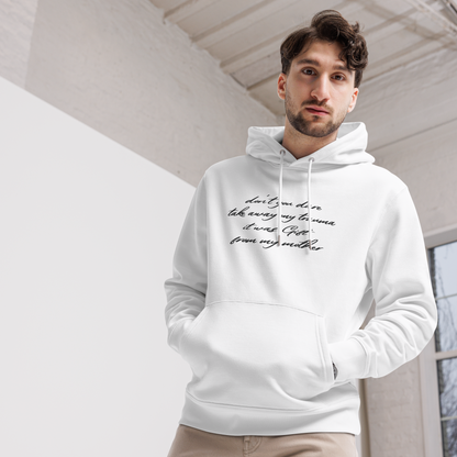 Unisex 'Hidden Bold Message in Elegant Coat' Eco Premium Hoodie - Quality, Elegance and Rebellion⎜Caccao