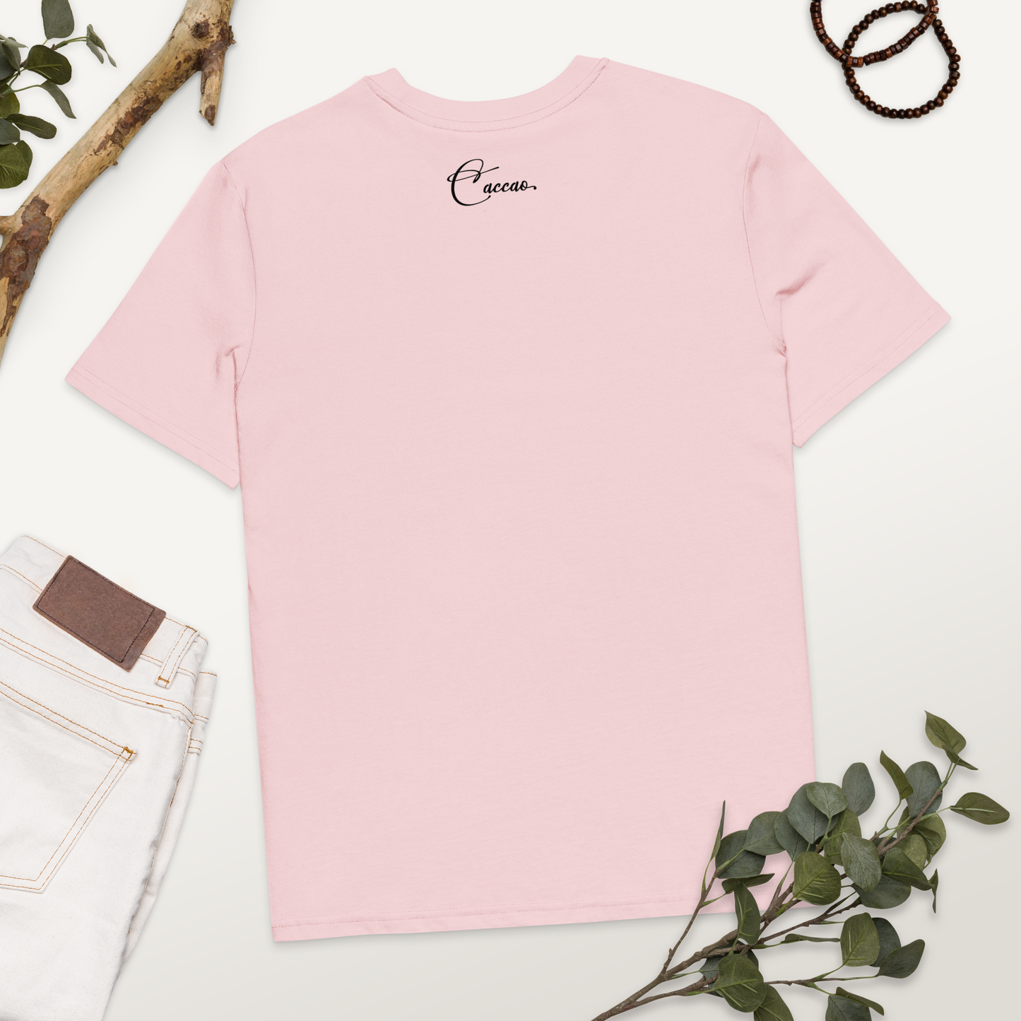 Fem Rage Ecological "Smile More" Organic Cotton T-Shirt in Fair Trade, Slow &amp; Circular Fashion and Vegan Principle │ Caccao